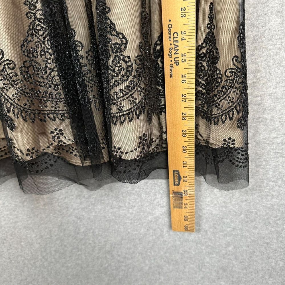 Davids Bridal Strapless Dress Size 8 A-Line Cocktail Beaded Black Tulle Empire - Picture 13 of 16